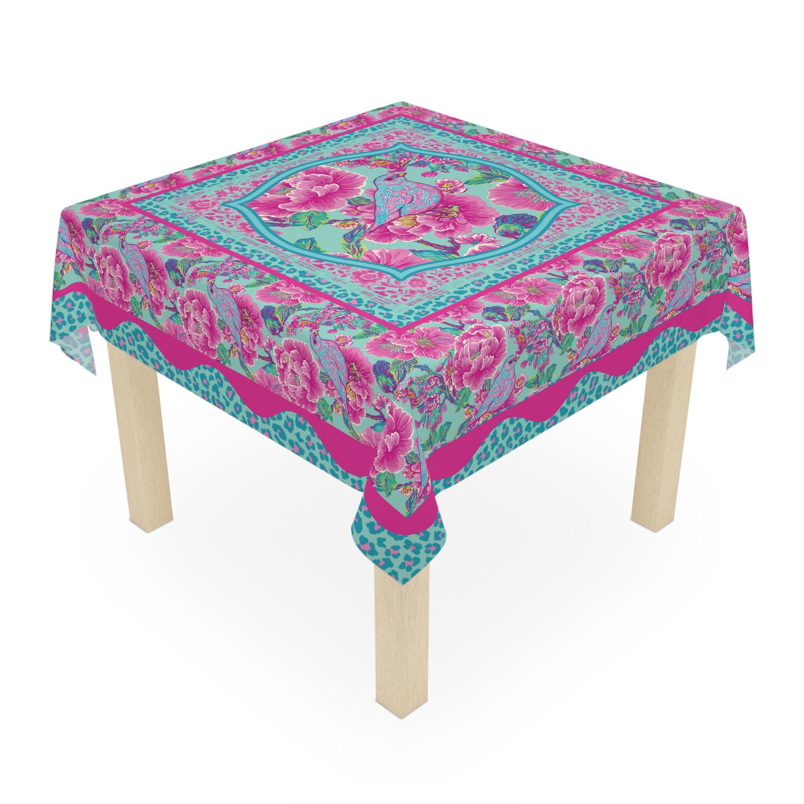 Home Textiles Direct - مفرش طاولة مربع لألعاب الماهجونغ الوردية