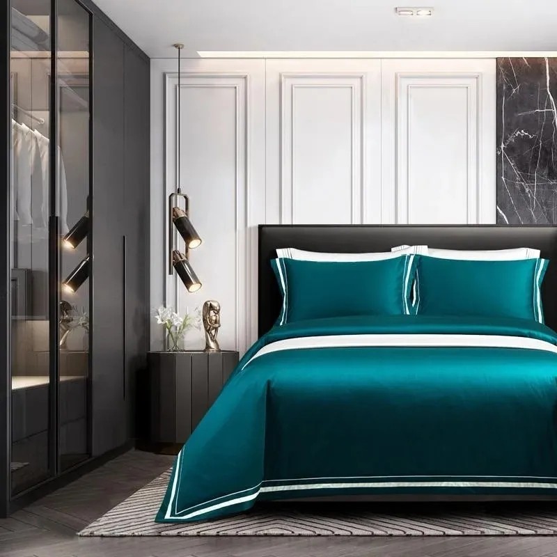Home Textiles Premium - مجموعة غطاء لحاف قطن مصري ناعم
