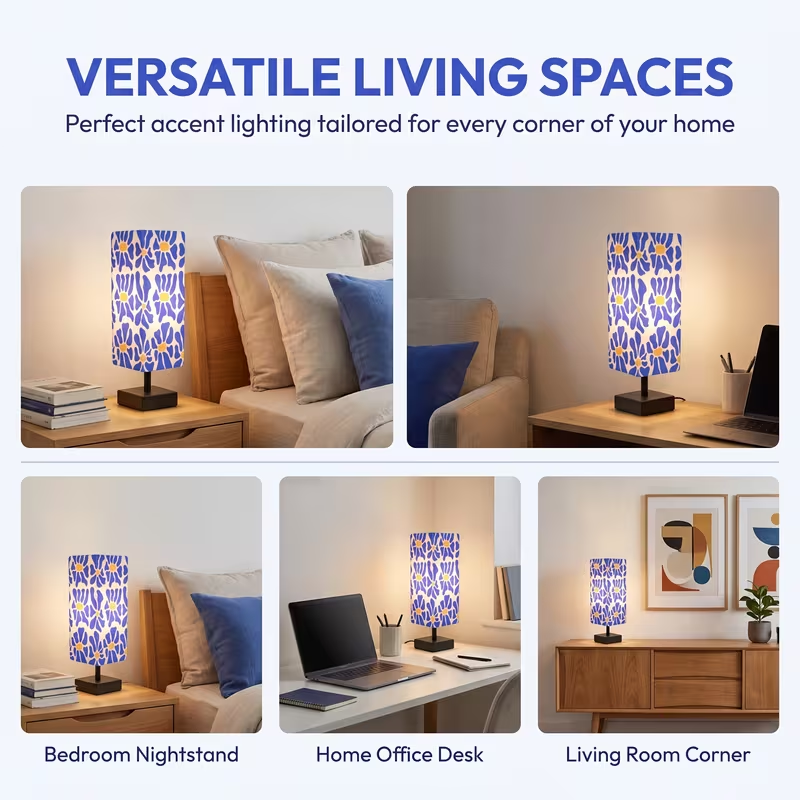 مصباح طاولة عصري بتصميم زهري م - مراجعة Home Textile وسعره