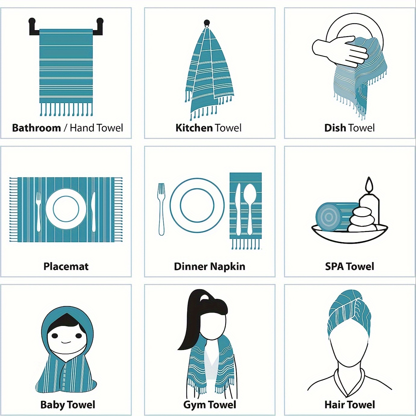 طقم مناشف يد ووجه قطنية تركية  - مراجعة Home Textiles Face Towel وسعره