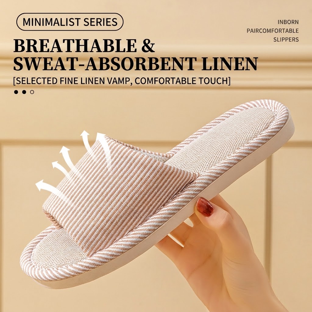 نعال من الكتان القابل للتهوية  - مراجعة Home Textile وسعره
